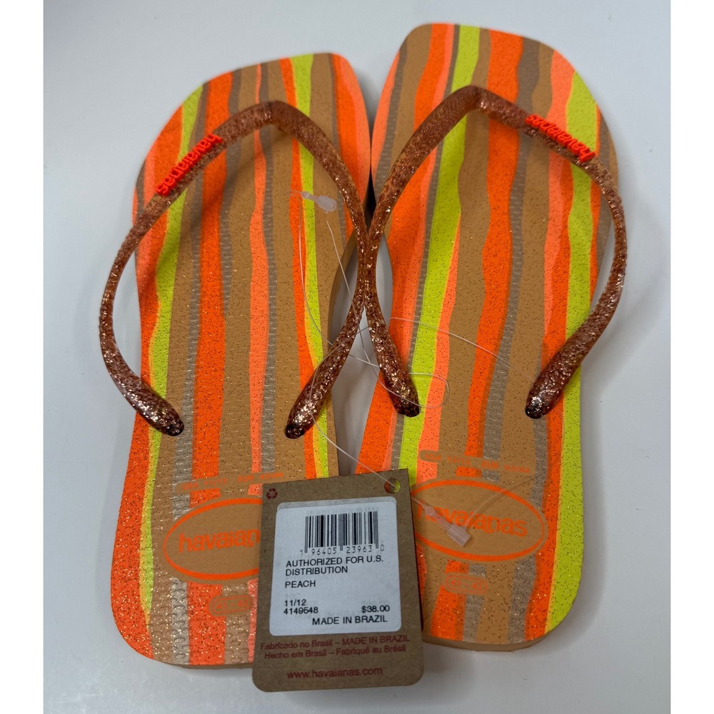 Havaianas Slim Flip Flop Peach Sandals Size 11/12 Women